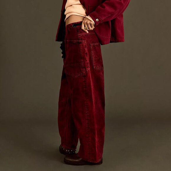 NWT Free People We The Free Moxie Low Slung Barrel Jeans Vampiric - Picture 4 of 6